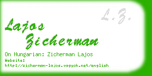 lajos zicherman business card